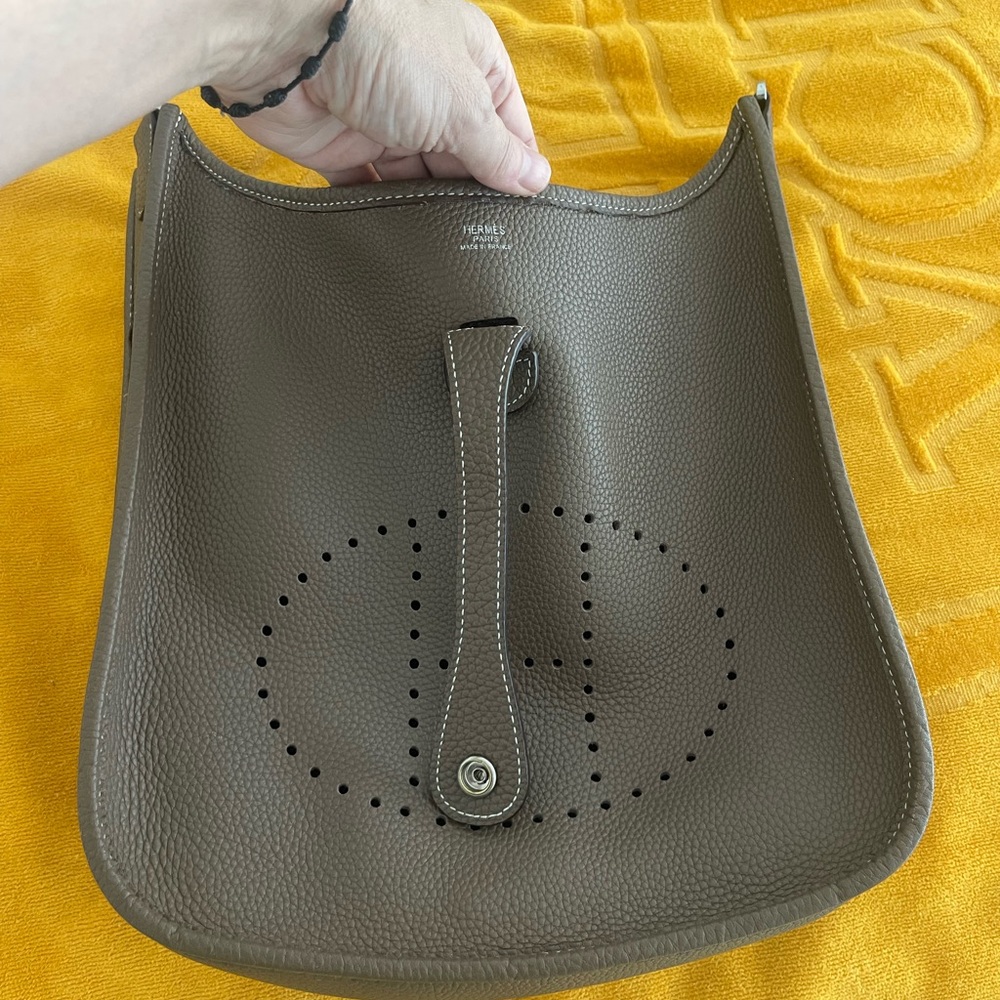 AUTHENTIC Hermes Taupe Crossbody Bag READY FOR FALL